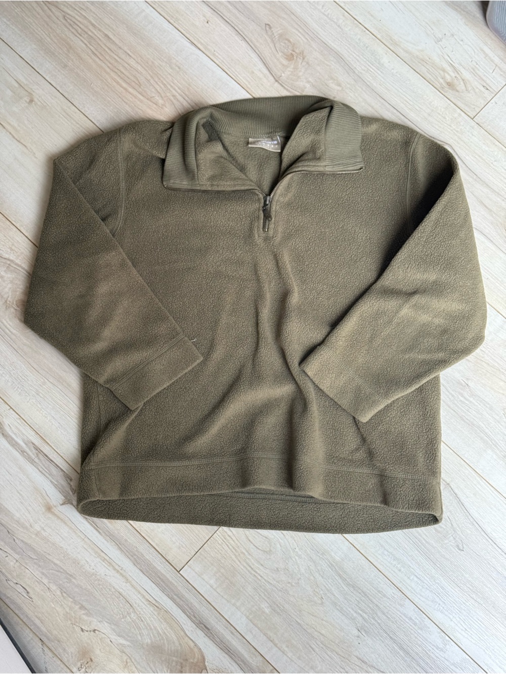 Olive Green Fleece Half-Zip Pullover